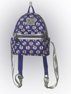 Disney 100th Anniversary Loungefly Mini Backpack Bag Mickey Platinum Purple Spot